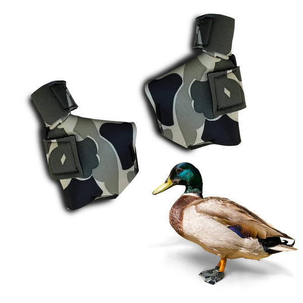 Birdy Bootie Duck Shoes for Injured Feet – Protective Neoprene Footwear for Ducks, Protective Shoes for Birds with Injured feet, Bumblefoot Relief - Medium, 3.5” Max. Inside Width - Gray Camouflage