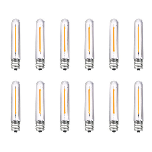 GOOTHY 12 Pack LED T13 Replacement Light Bulbs, Waterproof 0.6W E12 LED Bulbs for S14 G40 C7 Outdoor Patio String Lights, Night Lights, Dimmable E12 Candelabra Bulbs Chandeliers, 2700K Warm White