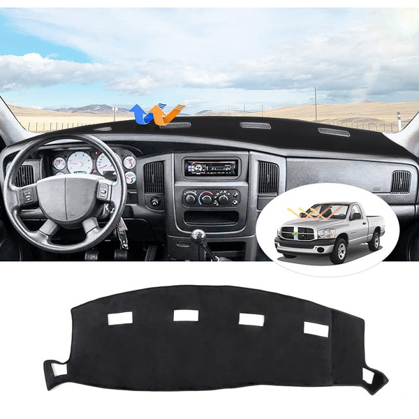 CARTIST Dashboard Cover Fits for 2002-2005 Dodge Ram 1500 and 2003-2005 Dodge Ram 2500 3500 Accessories Dash Cover Mat Non-Slip Pad Carpet Sunshade
