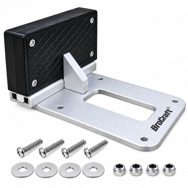 Brocraft Kayak Trolling Motor Mount, Universal Transom Bracket for Electric Trolling Motors up to 3 HP, Marine Aluminum & Nylon, Flat Stern Kayaks & Small Boats