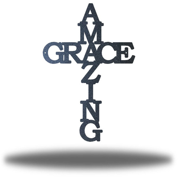Riverside Designs Amazing Grace Cross Christian Metal Art Steel Decor | Made in USA