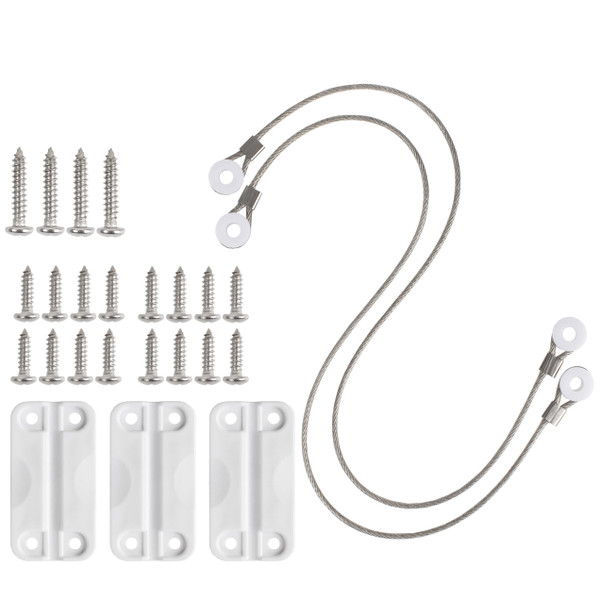 Cooler Hinges and Lid Straps Replacement Set for Igloo, Includes 3 Cooler Hinges, 2 Heavy Duty 14 Inch Stainless Steel Lid Straps, and 20 Screws