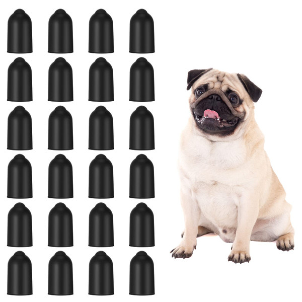 Weewooday 24 Pieces Shock Collar Dog Rubber Tips Training Collar Replacement Parts Silicone Covers for Training Rubber Dog Shock Prongs or Anti Bark Collars Tool(13 mm)