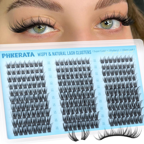 PHKERATA Eyelash Clusters Natural Lash Clusters Eyelash Extensions 240Pcs