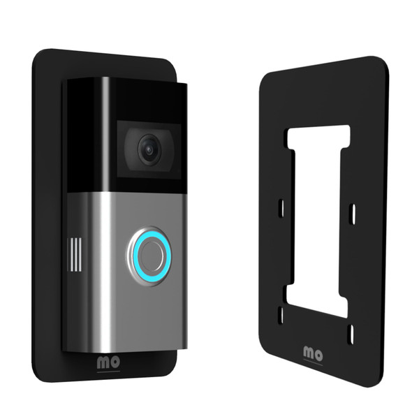 Mars Outpost Non-Adhesive Wall Plate Compatible with RingDoorbell Battery Doorbell & Older 1/2/3/4 2nd Gen & 3 Plus Blank Plastic Plate Sits Between Bell & Wall Covers Holes Scratches