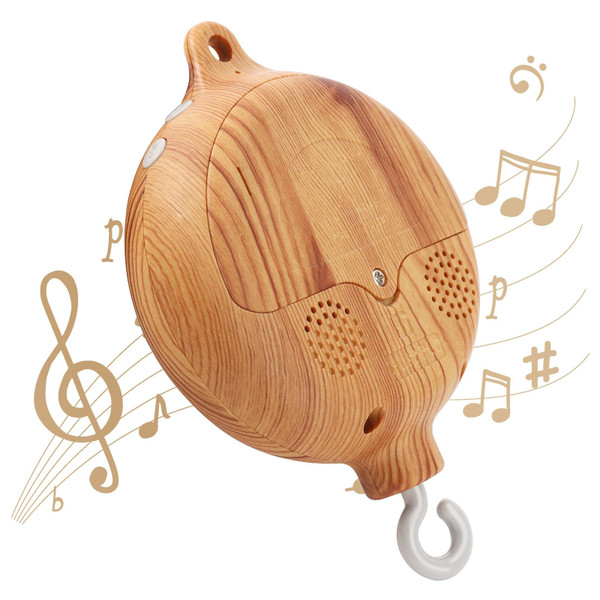 Baby Mobile Rotary Music Box Imitation Wood with Rotating Hook Crib Mobile Motor