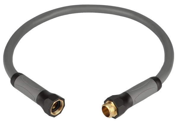 YOTOO Heavy Duty Hybrid Garden Water Hose 5/8-Inch by 100-Feet 150 PSI Kink Resistant, Flexible with Swivel Grip Handle and 3/4" GHT Solid Brass Fittings, Gray