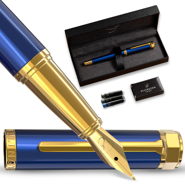 Luxury Fountain Pen Set for Writing, Refillable Ink Converter, Gift Box