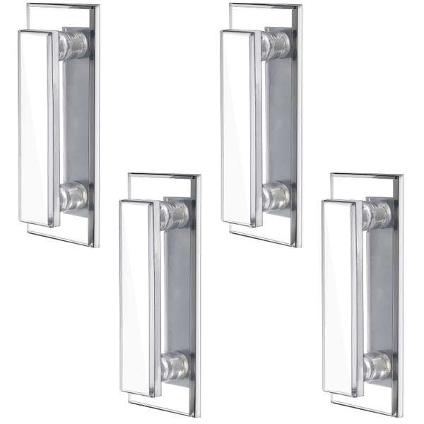 Weysat 4 Pcs Adhesive Mirror Closet Door Handle, 5 x 2 Inch