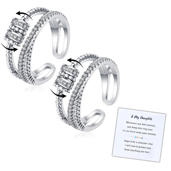choice of all Fidget Spinner Ring Silver Spinner Ring Gift for Daughter