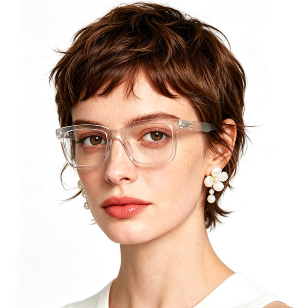 WEMOOTANTS High Magnification Power Reading Glasses 5.0 for Women Square Readers 100 125 150 175 200 225 250 275 300 350 400 500 600 (Crystal Clear 5.00)