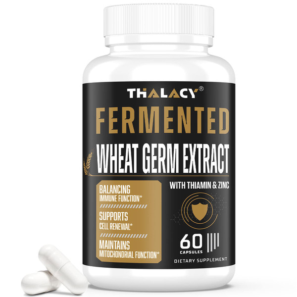 Thalacy Spermidine Supplement, Wheat Germ Extract & Zinc, 60 Capsules