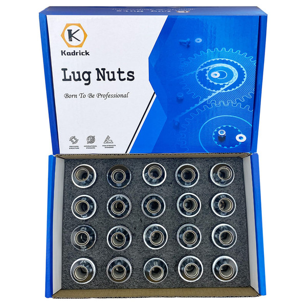 Kadrick 20pcs M12x1.5 Lug Nuts,One-Piece Solid Chrome, Replacement for 2001-2019 Ford Escape/2012-2018 Focus/2006-2019 Fusion/Lincoln 2015-19 MKC/2012-16 MKZ,Large Acorn Seat，New Model……