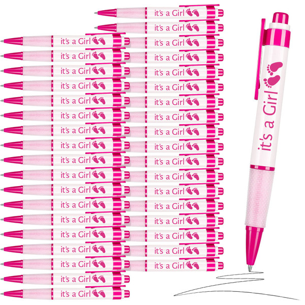 Woanger 36 Pcs Boys Girls Baby Shower Pens for Guests, It's a Girl Style