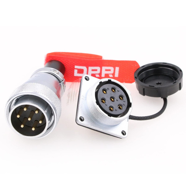 DRRI WEIPU Heavy Duty WS28 7-Pin Metal Aviation Circular Bulkhead Connector Male Plug Female Socket for Industrial Control Systems.