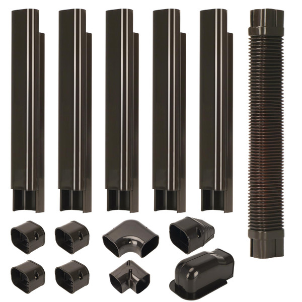 3" W 10Ft L Mini Split Line Set Cover Kit PVC Air Conditioner Line Covers