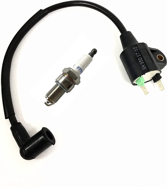 Ignition Coil Spark Plug for Harbor Freight Storm Cat 60338 69381 For Tail Gator 63CC 800 900W 63025 63024 For Pulsar PG1202S For ETQ950 For PowerPro 1000 Watts 2HP 2-Cycle 63cc 64cc Gas Generator