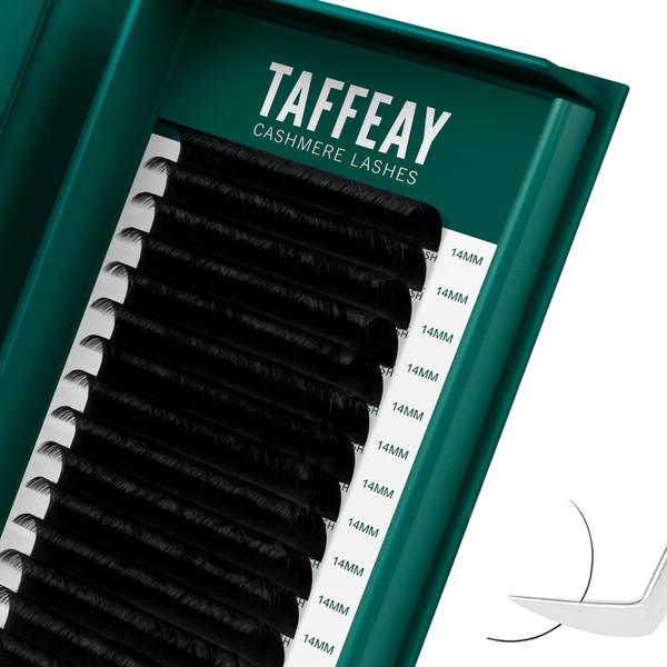 Taffeay Cashmere Super Matte Black Lash Extensions Trays (0.07 D 8-15mm)