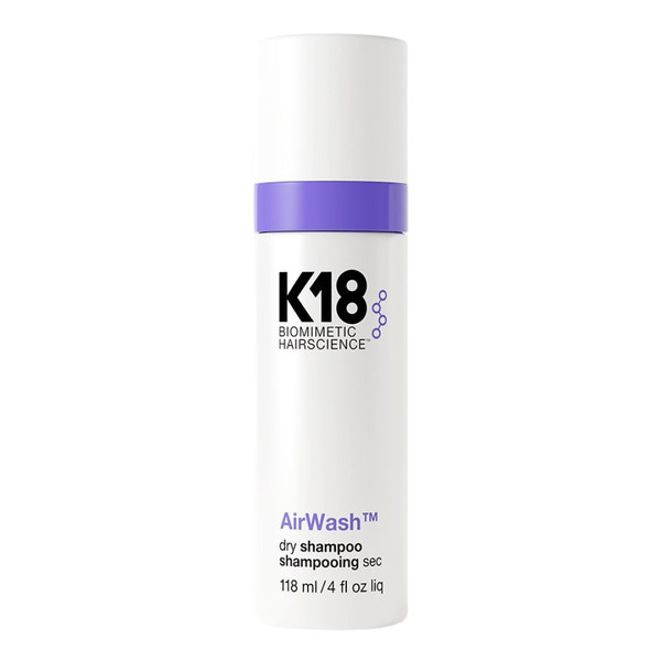 K18 AirWash Non Aerosol Dry Shampoo Spray - Odor Eliminating Dry Shampoo for Women with No White Cast - Fresh Hair + Scalp for 3 Days - Absorbs Oil + Sweat Without Heavy Fragrances (4 Fl oz)