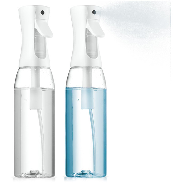 SUPER+ 2 pack continuous spray bottle for hair - 17 OZ Ultra Fine Mist Sprayer | water spray bottle for hair mister spray bottle | hair spray bottles For Hairstyling, Cleaning, Salons (2pk 17oz)