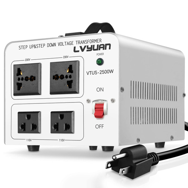 LVYUAN 2500W Voltage Converter Transformer Step Up 110V-120V to 220V-240V