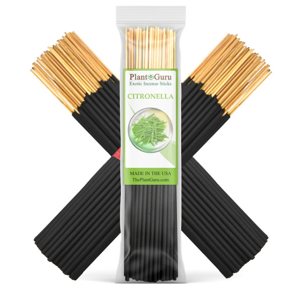 Citronella Exotic Incense Sticks 7 Inch - Bulk 1 Bundle 85 to 100 Sticks - Natural 7" Long Lasting Aroma that Burns for 30 to 45 Minutes.