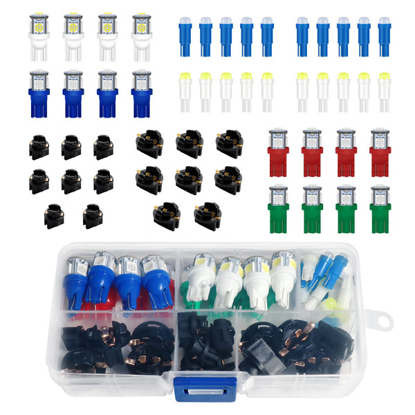 Alopee 52PCS LED Dash Lights and Socket Kits 12V