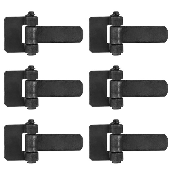 6 Pack Weld On Hinges,6-1/8" x 3-3/8",Heavy Duty Long Leaf Gate Hinge