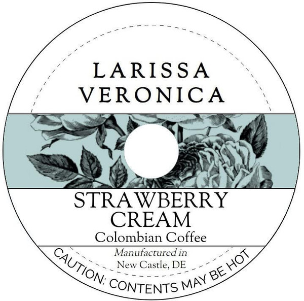 Strawberry Cream Colombian Coffee (Single Serve K-Cup Pods) (Gourmet, Naturally Flavored, Whole Coffee Beans) (12 pods, ZIN: 574651)
