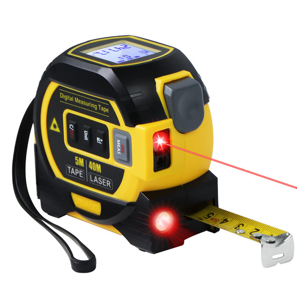 3 in 1 Digital Laser Tape Measure | Laser Level Crosshairs | 130ft/40m LCD