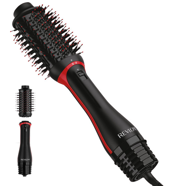 REVLON One-Step Volumizer Plus Hair Dryer and Styler, 2.4 in Barrel, Black