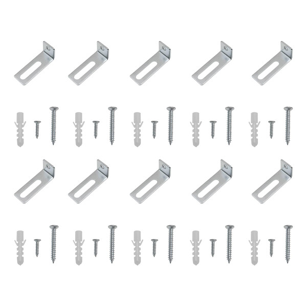 FDXGYH 10set White Board Mounting Hardware L-Shaped Whiteboard Hanging Brackets White Board Installation Hardware Kit with Screws and Expansion Tube