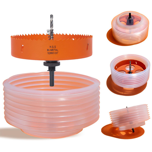 VIKITON 6-3/8" Hole Saw for Recessed Lights, with Dust Bowl Catcher