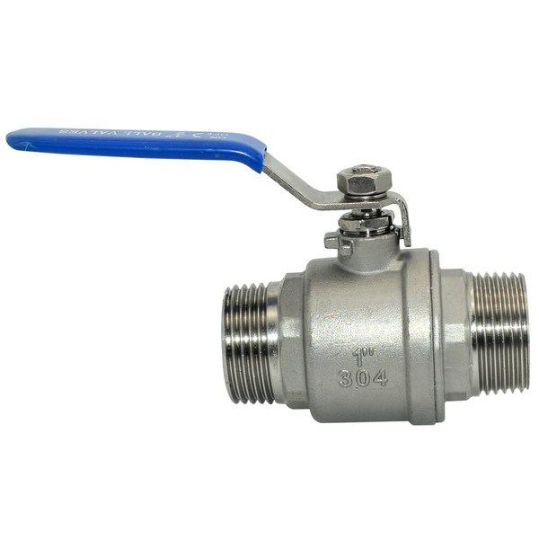 DAN SPEED NPT Male to Male 316 Stainless Steel Full Port Ball Valve Vinyl Handle WOG1000 (1 inch)
