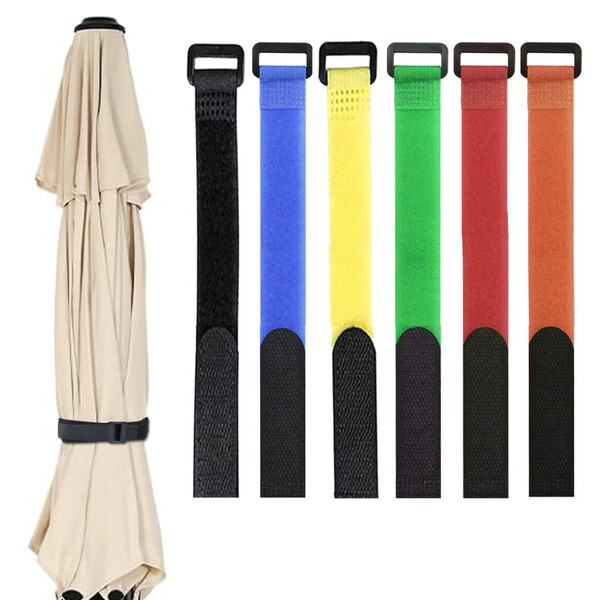 Celeyearnirs 6 Pack Reusable Patio Umbrella Tie Strap,Nylon Self Adhesive Strap Adjustable Securing Straps for Parasol Multipurpose Patio Umbrella Accessories