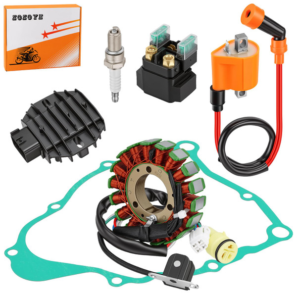 Stator & Relay & Rectifier Ignition Coil Gasket Kit for Yamaha Bear Tracker 250 2001-2004 Bruin 250 Big Bear 250 2005-2009