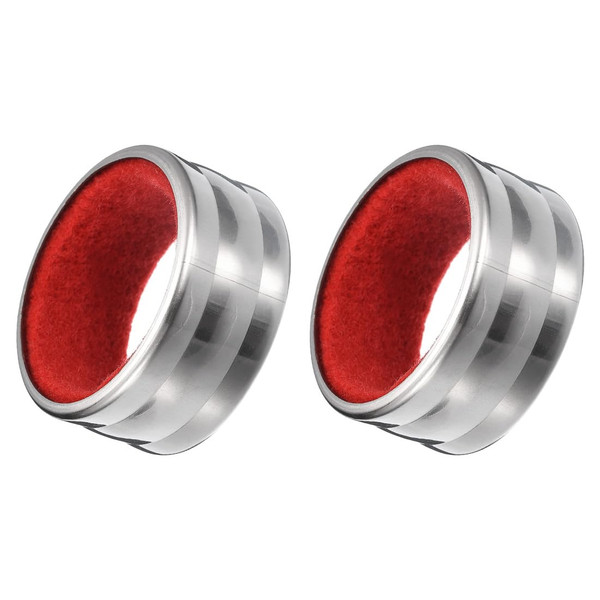 GLOKUUCA Wine Bottle Collars - 2Pack Classy Wine Collar Drip Rings Fits for Bar and Home - Stainless Steel Wine Drop Stopper - (1.57-inch x 0.75-inch, Red Silver)