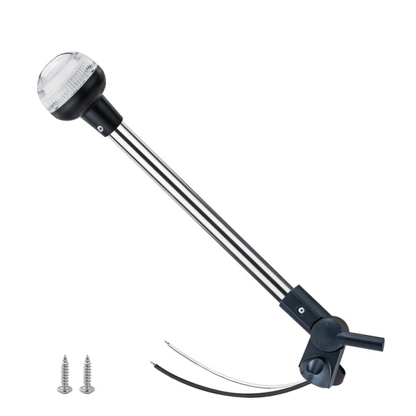 CLGMarine 16 Inches Stern Light,Bimini Top Light,Navigation Lights,White Anchor Lights,Folding Base,USCG Certified 2NM,for Pontoon Boats