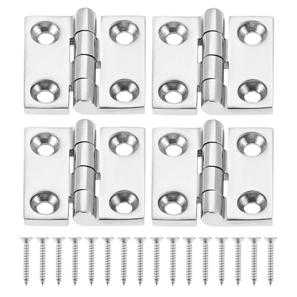 Yetaha 4 Pack 1.5x1.5 Inch Stainless Steel Marine Cast Hinges with Screws