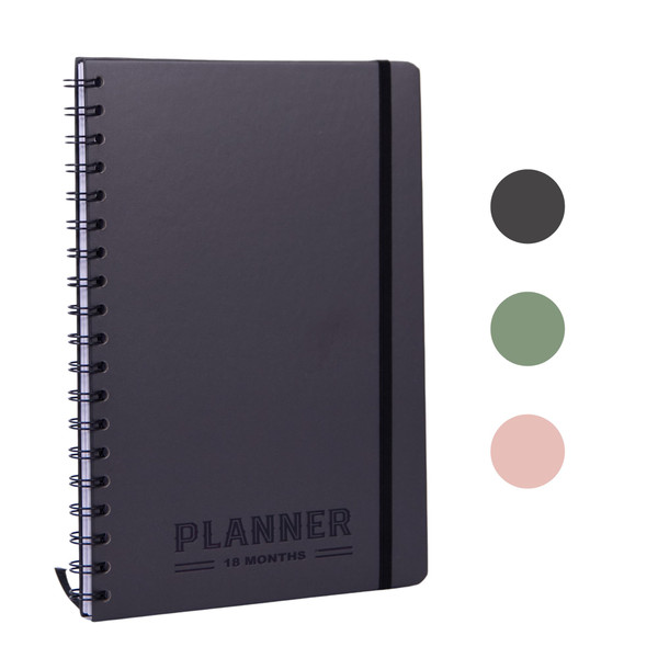 Nextnoid B5 18-Month Undated Monthly Planner, Hardcover, Black