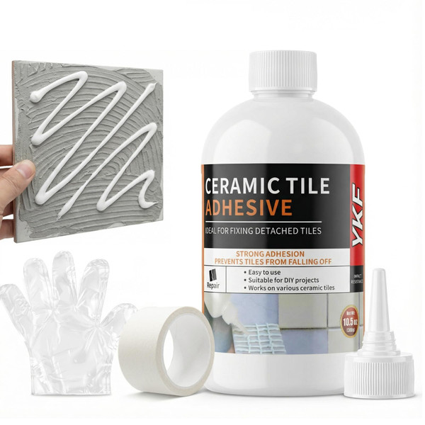 Heavy Duty Tile Adhesive & Repair Glue (10.5oz) – Strong Bonding Kit for Loose Ceramic, Porcelain & Stone – Instant Fix for Hollow Floors & Walls – Easy Squeeze, No-Mess Application