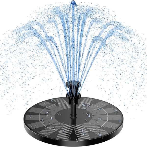 AISITIN 3.5W Solar Bird Bath Fountain Pump with 6 Nozzles & 4 Fixer