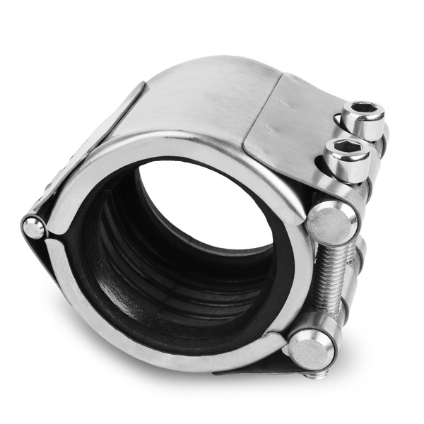 Pipe Repair Clamp Kit -1.85-2 Inch 47mm-51mm High Pressure Resistant Pipe Coupling Clamp for Plastic&Metal Pipes, Emergency Duty Leak Sealer with Stainless Steel, Quick Fix for Water/Gas/Oil Lines