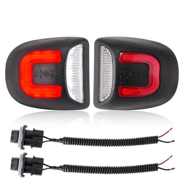 LUDARM LED Plate Light Socket Harness for 99-14 Silverado Sierra 1500-3500