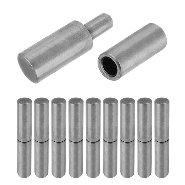 20 PCS Weldable Barrel Hinges 2-3/8" x 1/2" Heavy Duty Steel Weld On Bullet Door Hinge Detachable Hinges for Trailer Ramp Gate Swing Door (10 PCS)