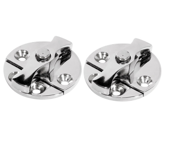 NRC&XRC Marine Grade 316 Stainless Steel 1-3/4"" (45mm) Turn Twist Button Door Catch Latchfor Door Cabinet (2Pack), WJBPROUNDDK45
