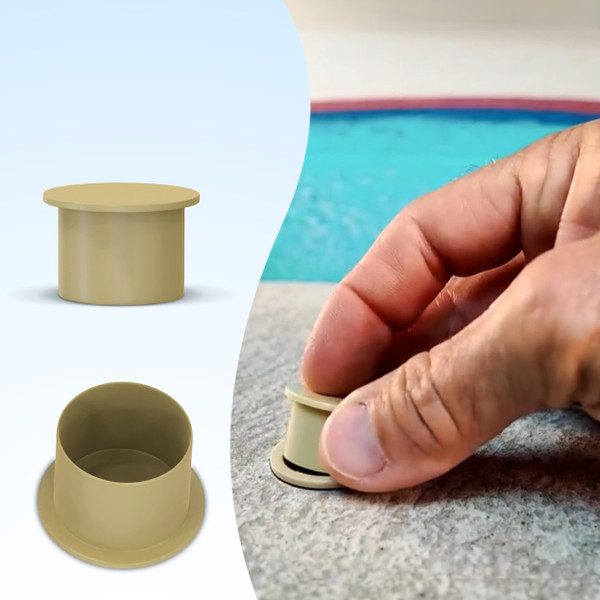 ALLSAFE Pool Fence Hole Caps for 1-Inch Poles, Tan, 25 Pack