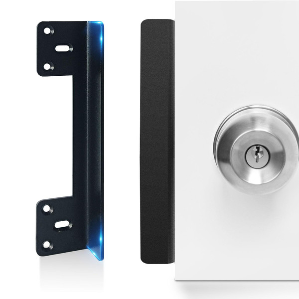 MOSECYOU Door Latch Guard Plate 7” with 1” Offset Cover, Protector Shield