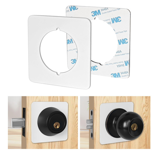 MOSECYOU Door Knob Plates Square Version, Deadbolt Decorative Spacer 2 Pcs