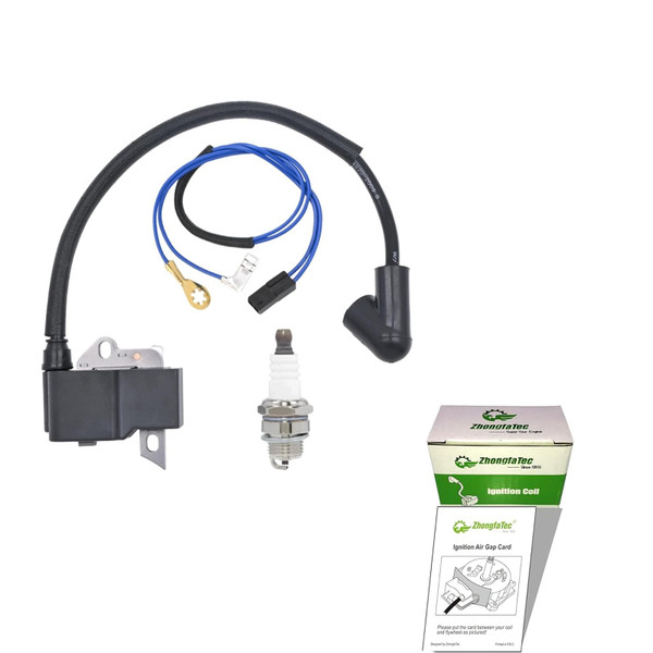 ZhongfaTec Ignition Module Coil and Spark Plug Compatible with Husqvarna 130C 130L 330LK 599503501